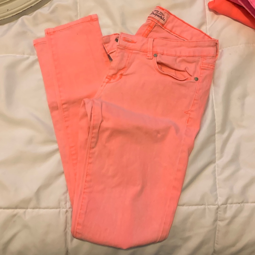 Neon skinny jeans
